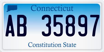 CT license plate AB35897