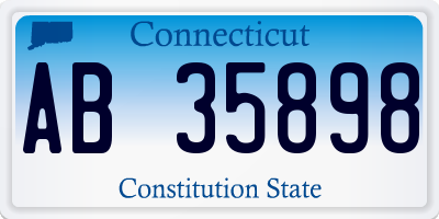 CT license plate AB35898