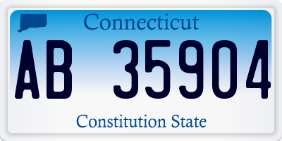 CT license plate AB35904