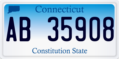 CT license plate AB35908