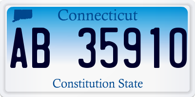 CT license plate AB35910