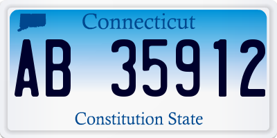 CT license plate AB35912