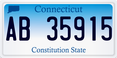 CT license plate AB35915