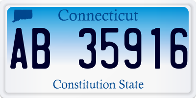 CT license plate AB35916