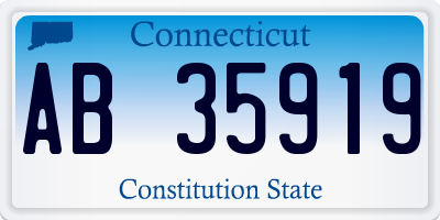 CT license plate AB35919