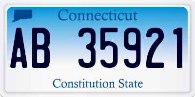 CT license plate AB35921