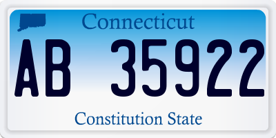 CT license plate AB35922