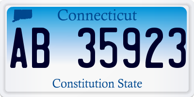 CT license plate AB35923