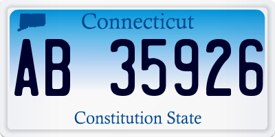 CT license plate AB35926