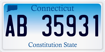 CT license plate AB35931