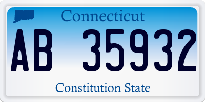 CT license plate AB35932