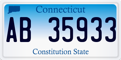 CT license plate AB35933