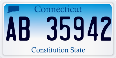 CT license plate AB35942