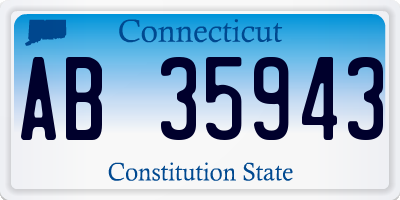 CT license plate AB35943