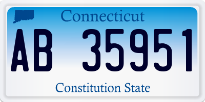 CT license plate AB35951