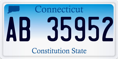 CT license plate AB35952