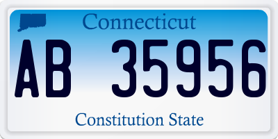 CT license plate AB35956