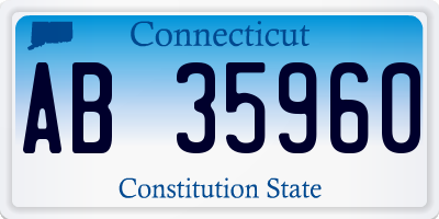 CT license plate AB35960