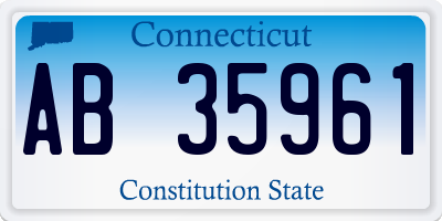 CT license plate AB35961