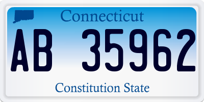 CT license plate AB35962