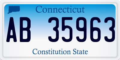 CT license plate AB35963