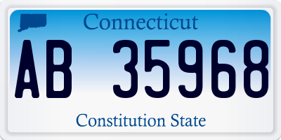 CT license plate AB35968