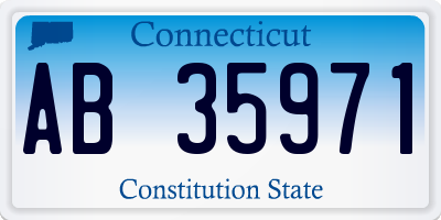 CT license plate AB35971