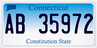 CT license plate AB35972