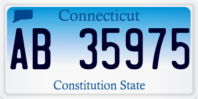 CT license plate AB35975