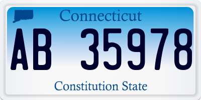 CT license plate AB35978