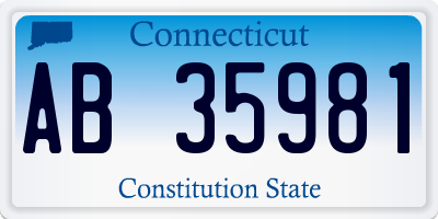 CT license plate AB35981