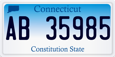 CT license plate AB35985