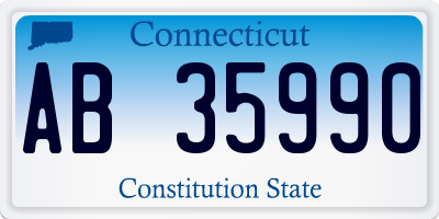 CT license plate AB35990