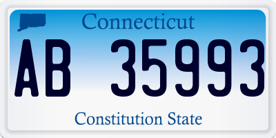 CT license plate AB35993