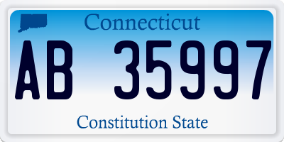 CT license plate AB35997