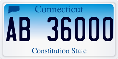 CT license plate AB36000