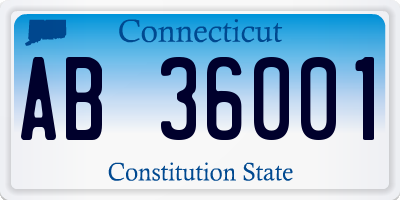 CT license plate AB36001
