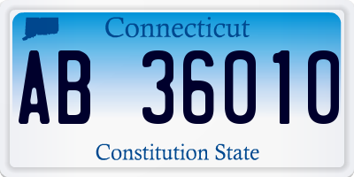 CT license plate AB36010