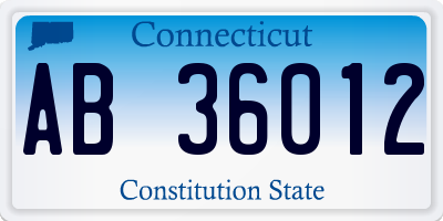 CT license plate AB36012