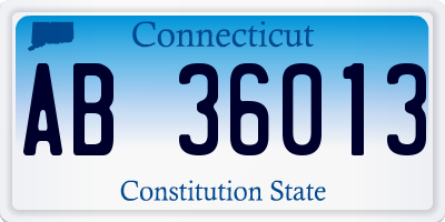 CT license plate AB36013