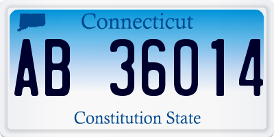 CT license plate AB36014