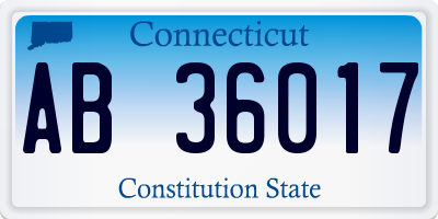 CT license plate AB36017