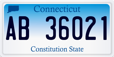 CT license plate AB36021