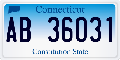 CT license plate AB36031