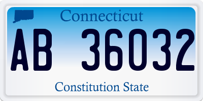 CT license plate AB36032