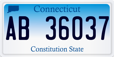 CT license plate AB36037