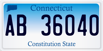 CT license plate AB36040