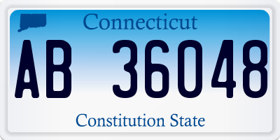 CT license plate AB36048