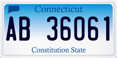 CT license plate AB36061