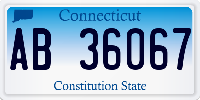 CT license plate AB36067